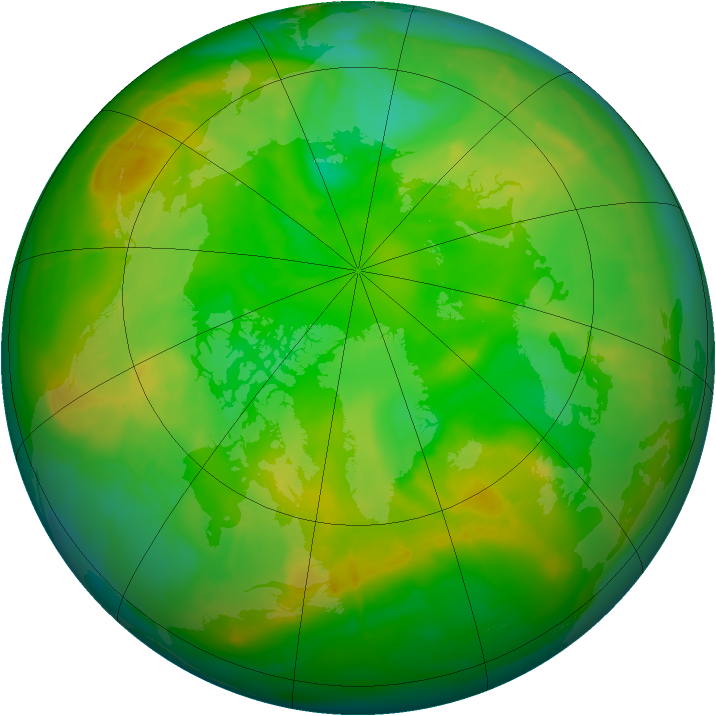 Arctic ozone map for 02 July 2010